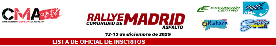 Rallye CAM Asfalto Lista de Inscritos